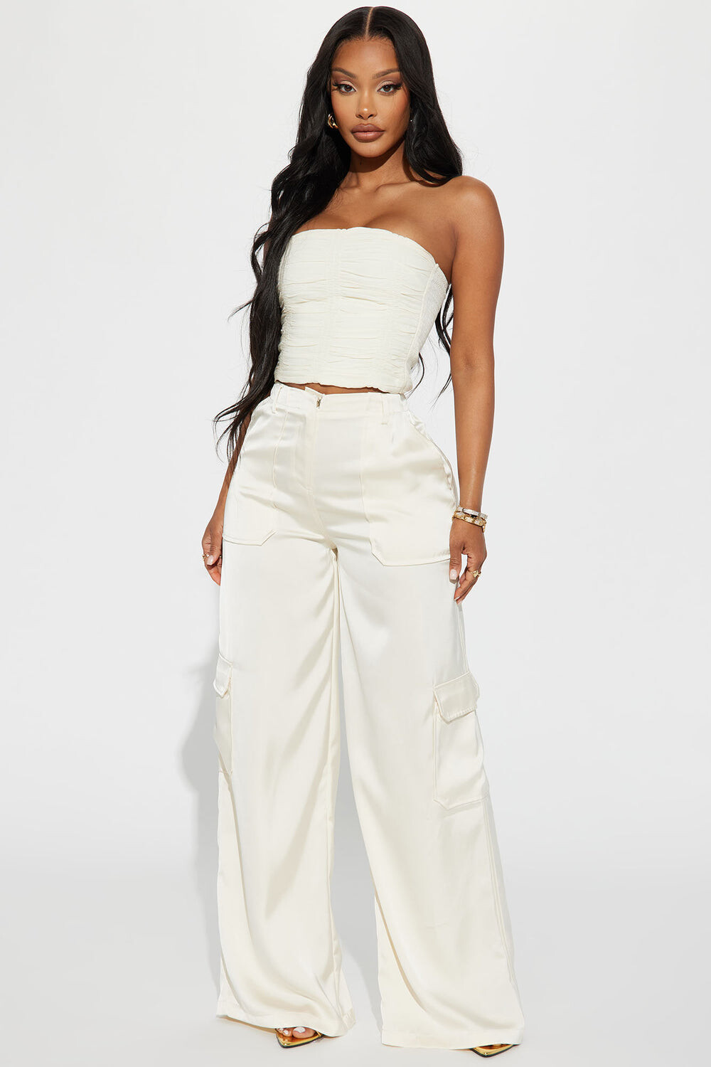 

Брюки карго Fashion Nova SP434622FN, слоновая кость, Бежевый