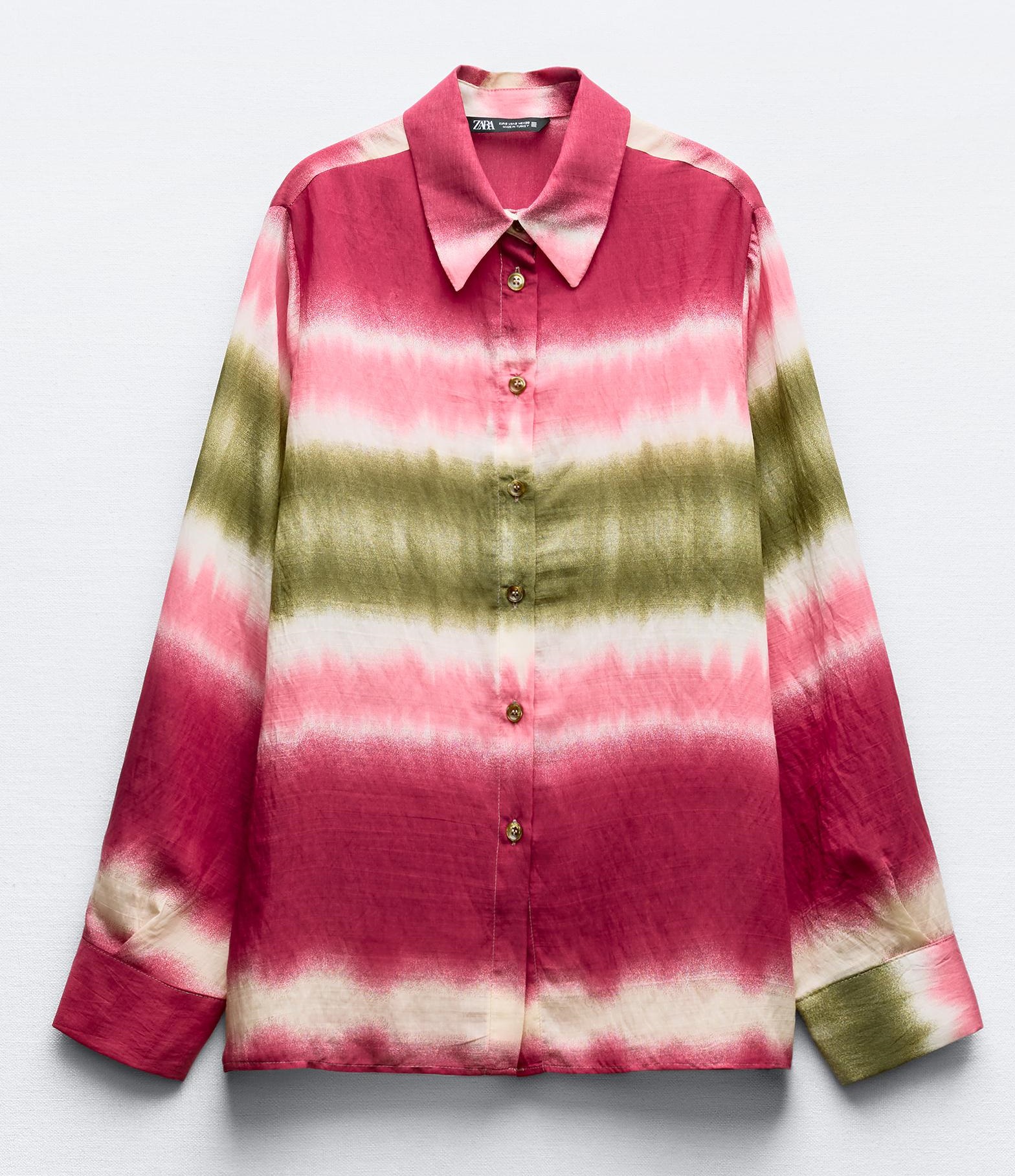 Рубашка Zara Tie-dye, мультиколор рубашка с принтом tie dye zara мультиколор