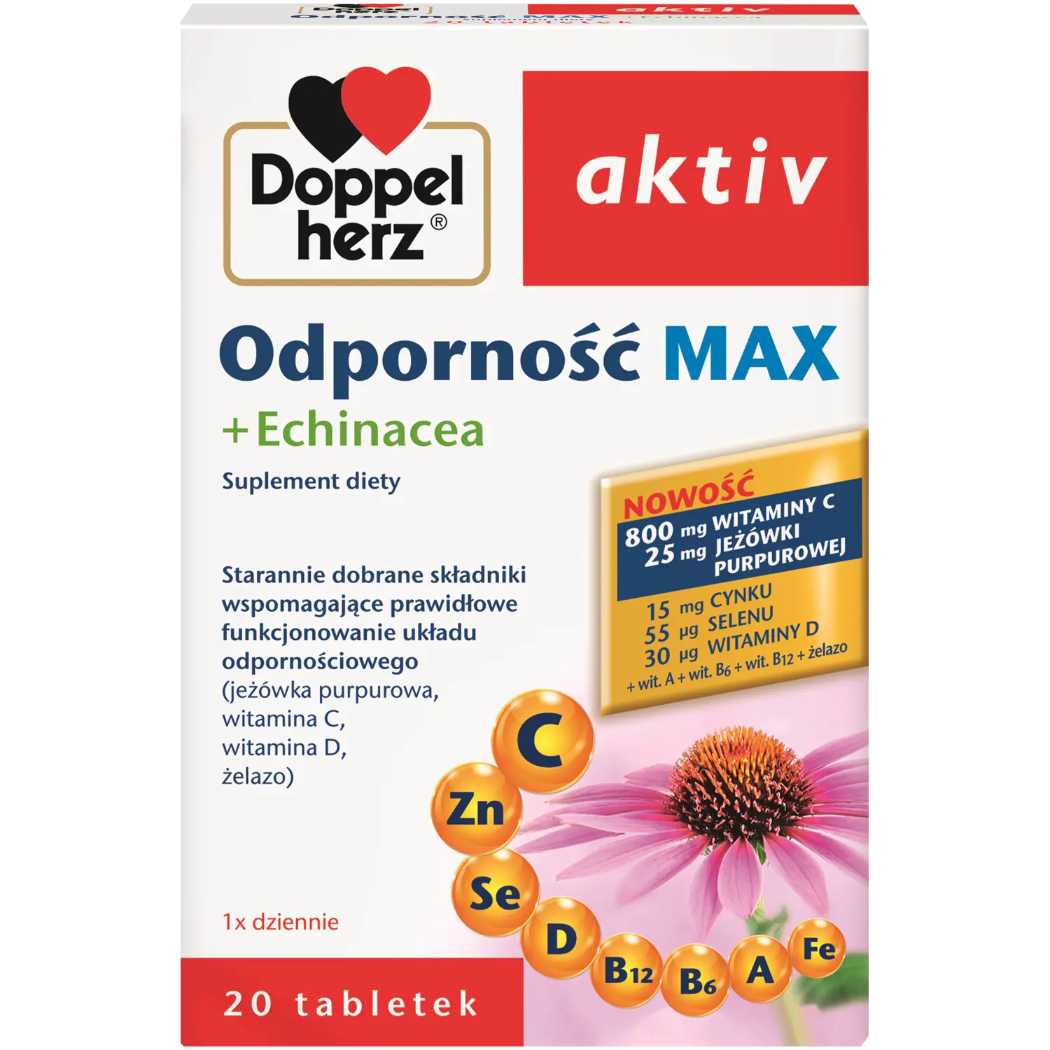 

Doppelherz Odporność Max + Echinacea биологически активная добавка, 20 таблеток/1 упаковка