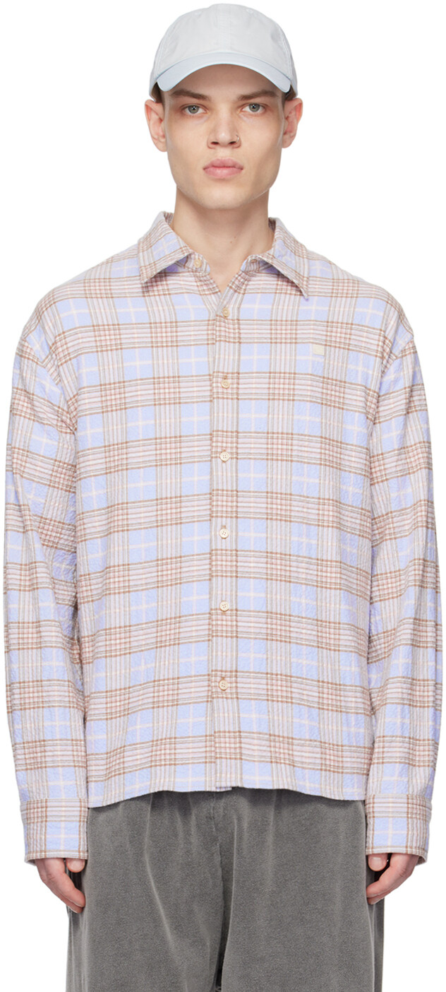 

Синяя клетчатая рубашка Acne Studios