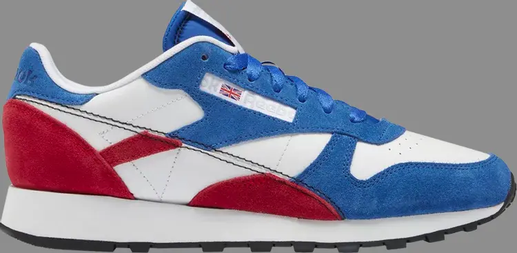 Кроссовки classic leather 'make it yours - vector blue red' Reebok, синий