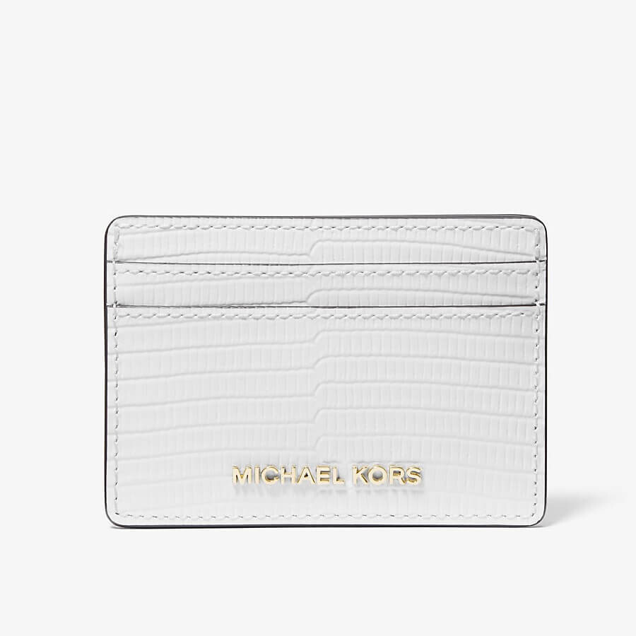 

Визитница Michael Michael Kors Jet Set Lizard Embossed Leather, белый