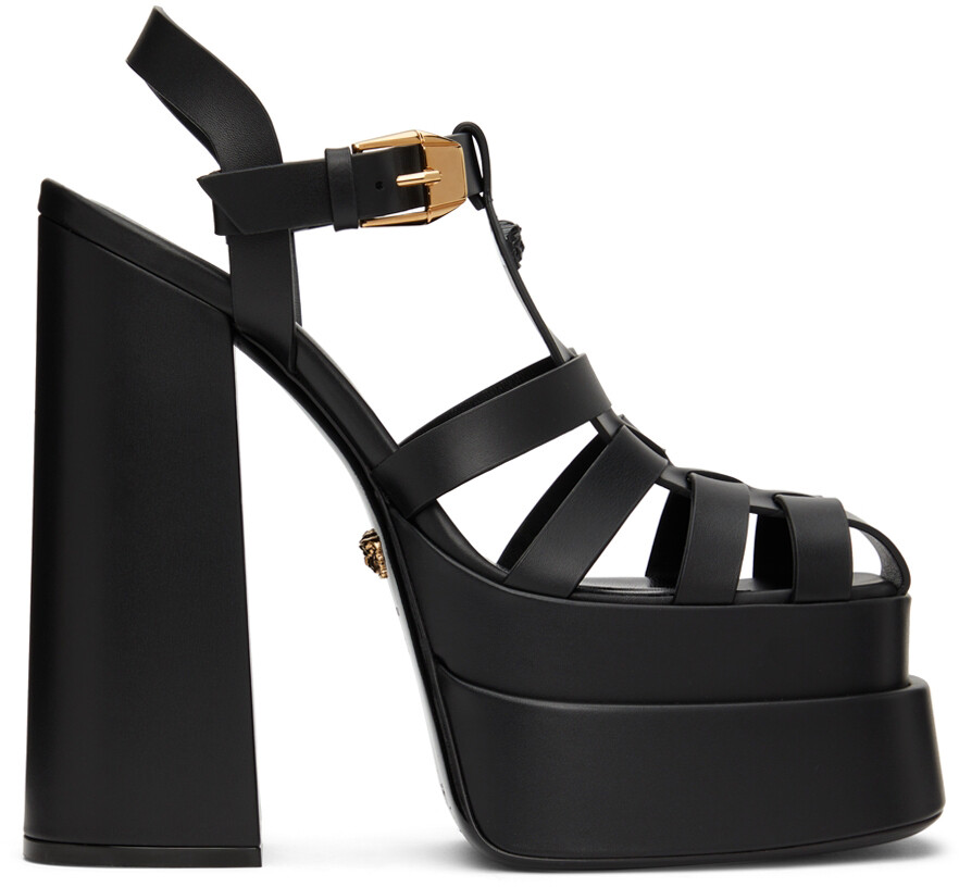 

Черные сандалии La Medusa на платформе Versace