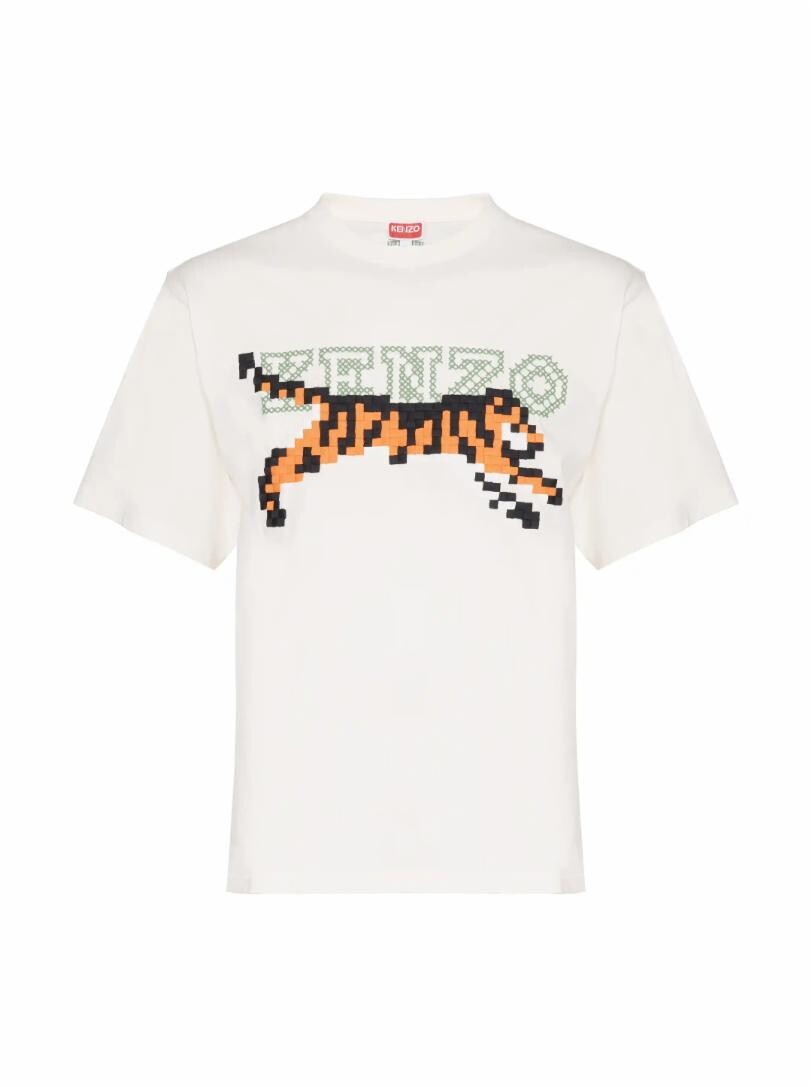 

Хлопковая футболка с вышитым логотипом Kenzo