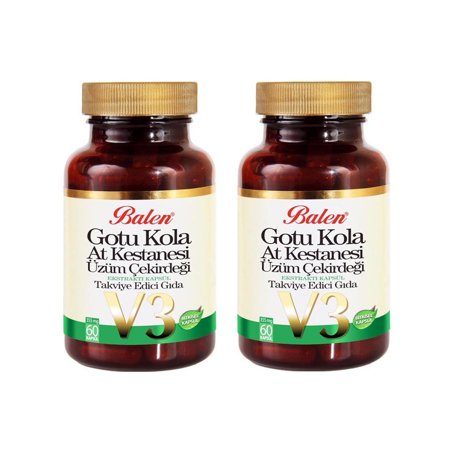 цена Активная добавка Balen Gotu Kola-Horse Chestnut-Grape Seed, 60 капсул, 2 штуки