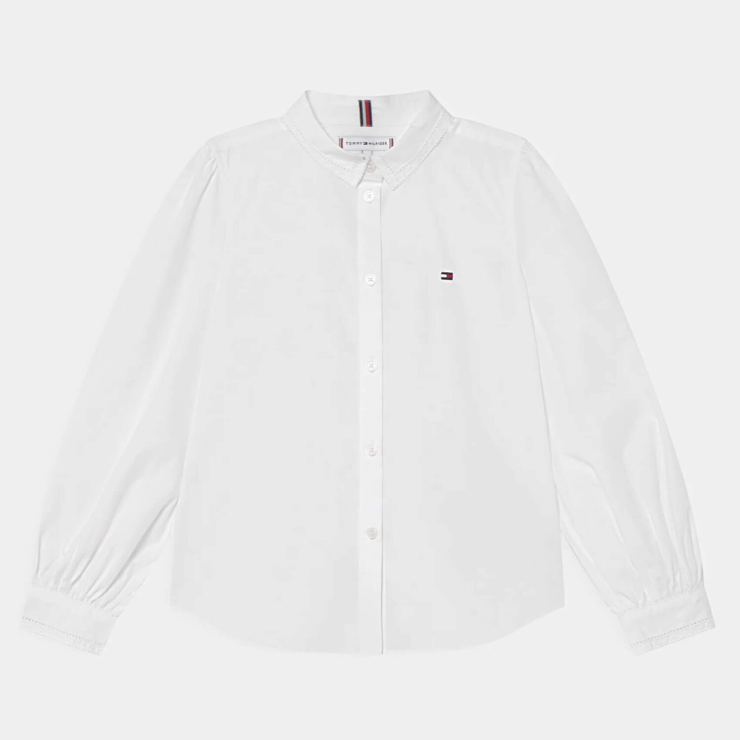 

Рубашка Tommy Hilfiger Ajour Puff Sleeve, белый