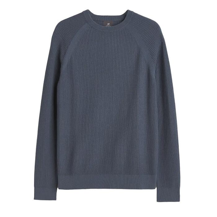 

Джемпер H&M Muscle Fit Knit, темно-серый