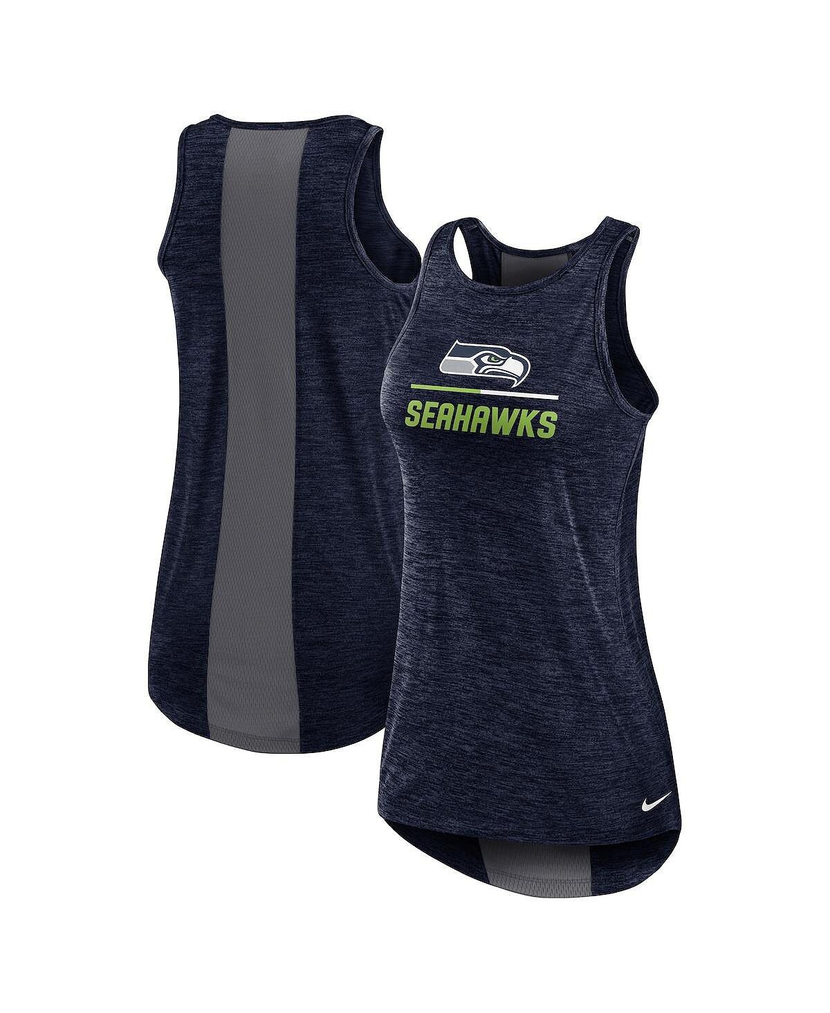 

Женская майка темно-синего цвета seattle seahawks с высоким вырезом Nike, синий