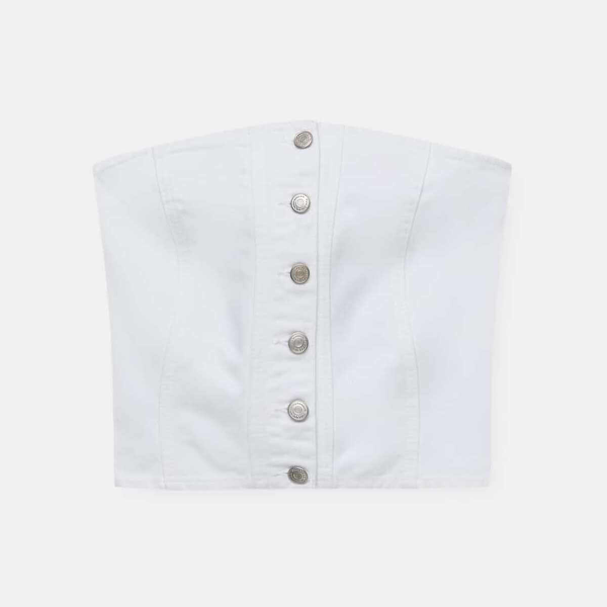 

Топ Pull&Bear Denim Corset, белый