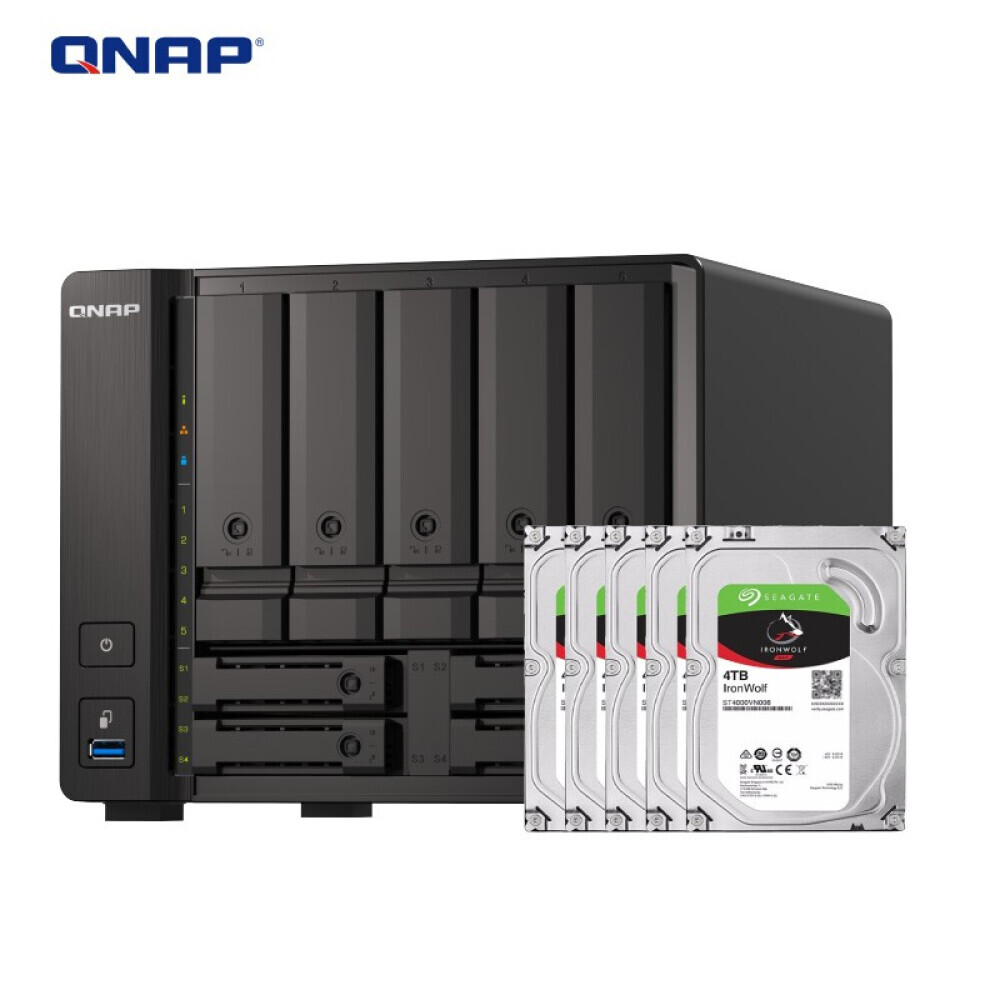 

Сетевое хранилище QNAP TS-h973AX 9-дисковое с 5 Seagate IronWolf 4Тб