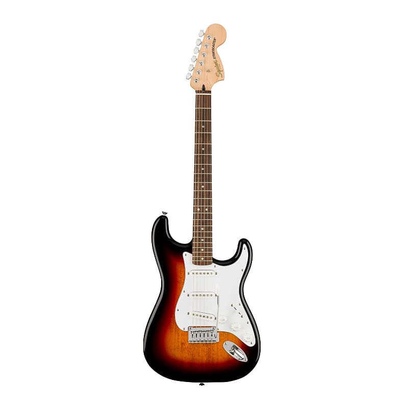 Электрогитара Fender Affinity Series Stratocaster с белой накладкой и кленовым грифом в форме буквы «C» (накладка на гриф из индийского лавра, 3 цвета Sunburst) Fender Affinity Series Stratocaster Electric Guitar (Laurel, 3-Color Sunburst)