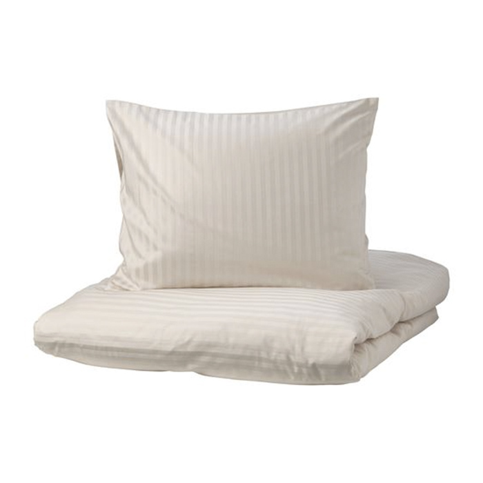 комплект постельного белья ikea blavinda 2 предмета серый Комплект постельного белья Ikea Nattjasmin, 2 предмета, светло-бежевый