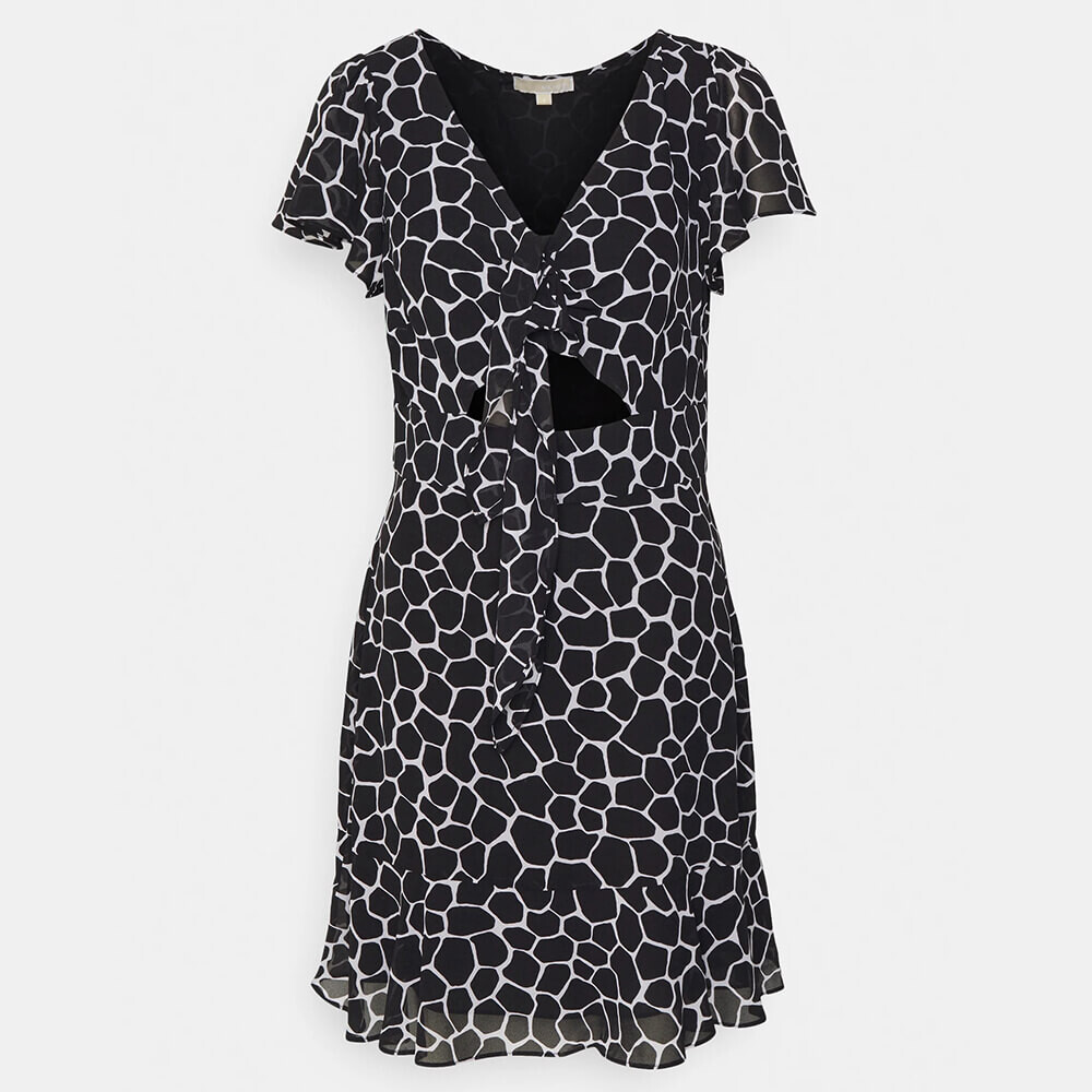 

Платье MICHAEL Michael Kors Nubian Giraffe Tie, черный/белый