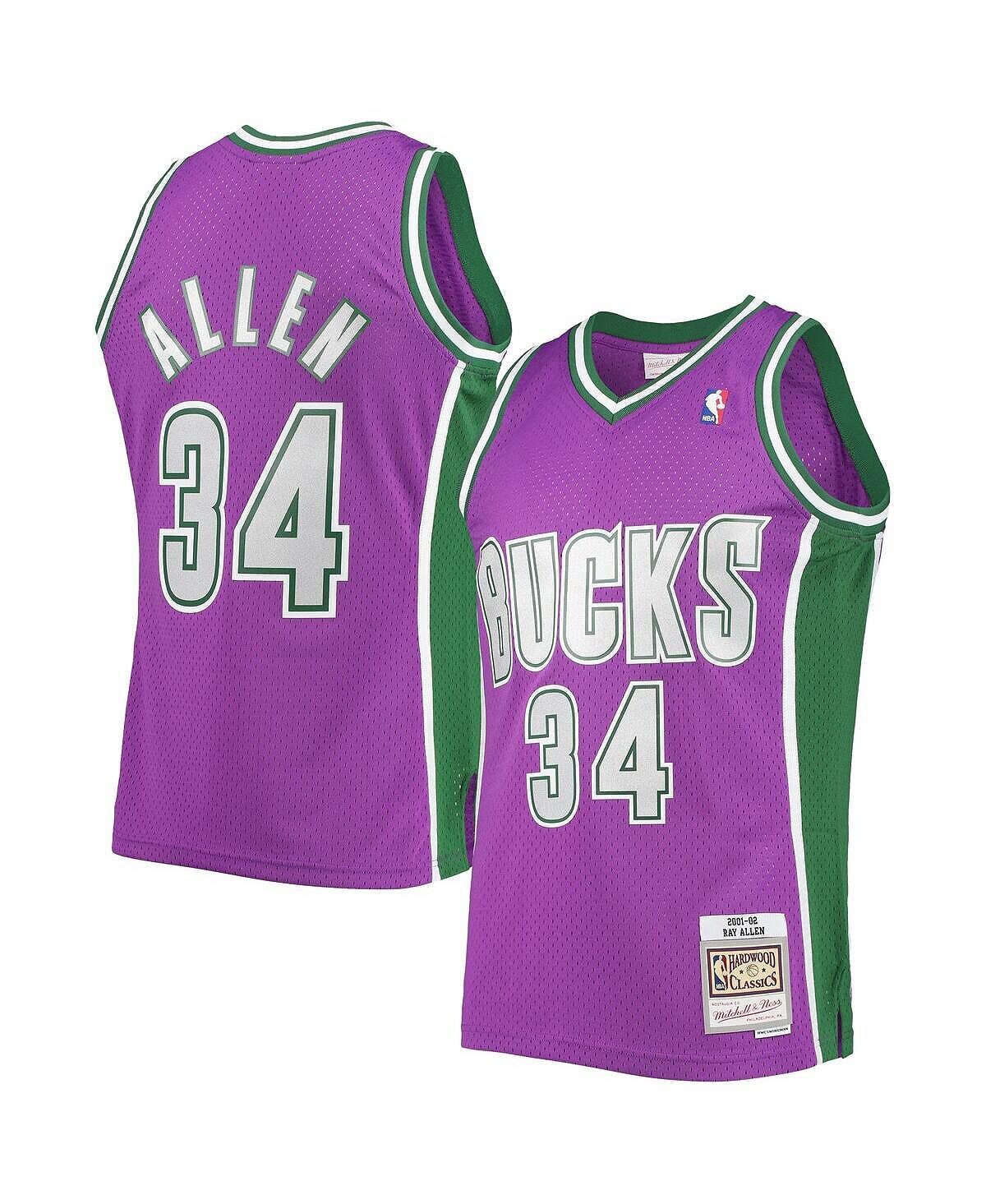 

Мужская майка ray allen purple milwaukee bucks hardwood classics swingman Mitchell & Ness, фиолетовый