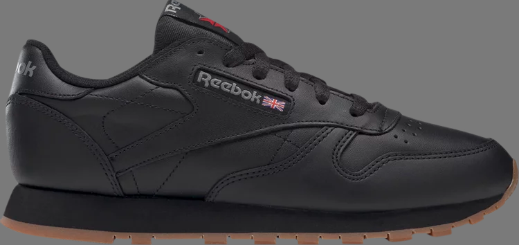 Кроссовки wmns classic leather 'intense black gum' Reebok, черный - фото