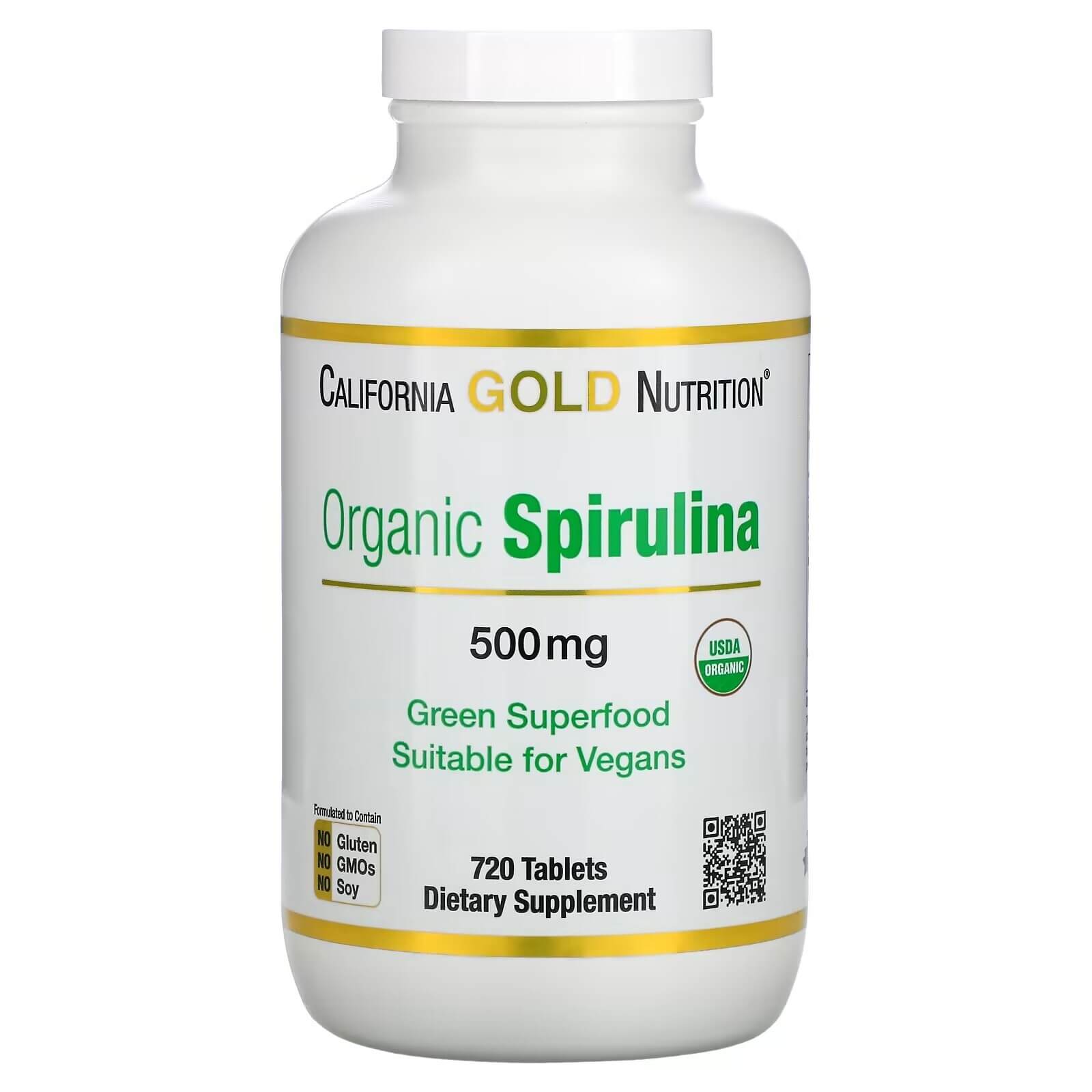 Спирулина 500 мг California Gold Nutrition, 720 таблеток цена и фото