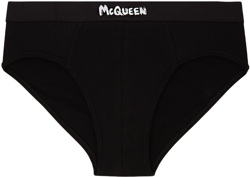 

Черные трусы с граффити Alexander McQueen