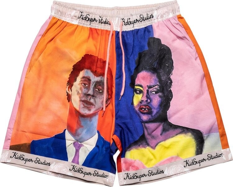 

Шорты KidSuper Boy And Girl Painted Portrait Shorts 'Multicolor', разноцветный