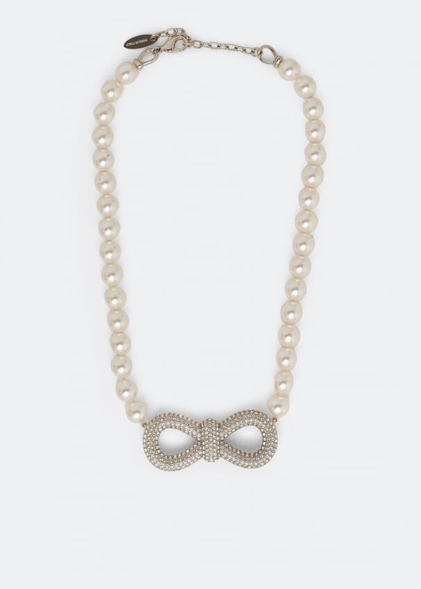 

Ожерелье MACH AND MACH Crystal bow pearl choker, белый