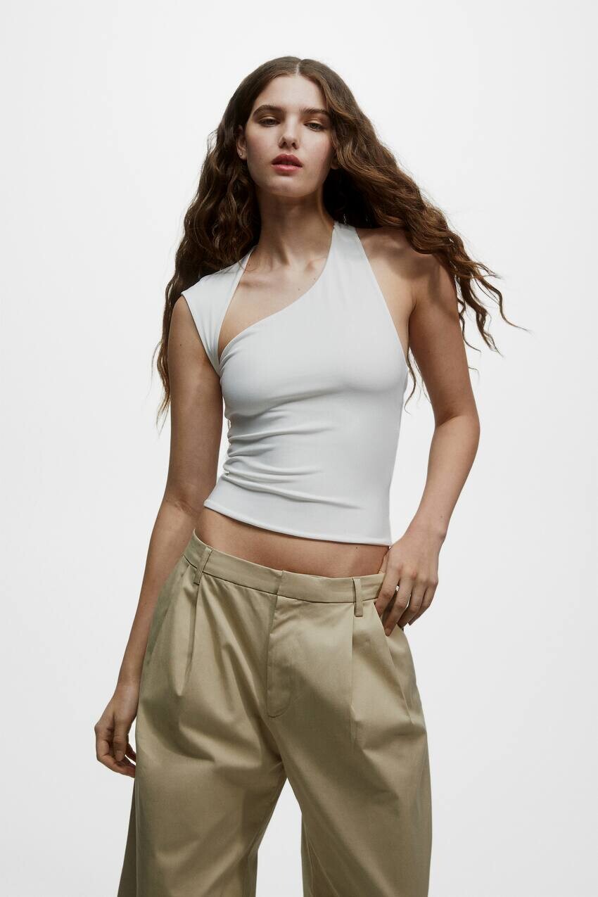 

Асимметричный топ без рукавов Pull&Bear, Серый