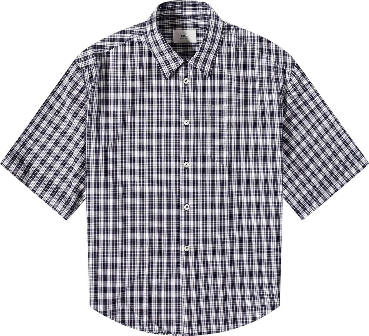 

Рубашка Ami Check Short-Sleeve, синий/белый
