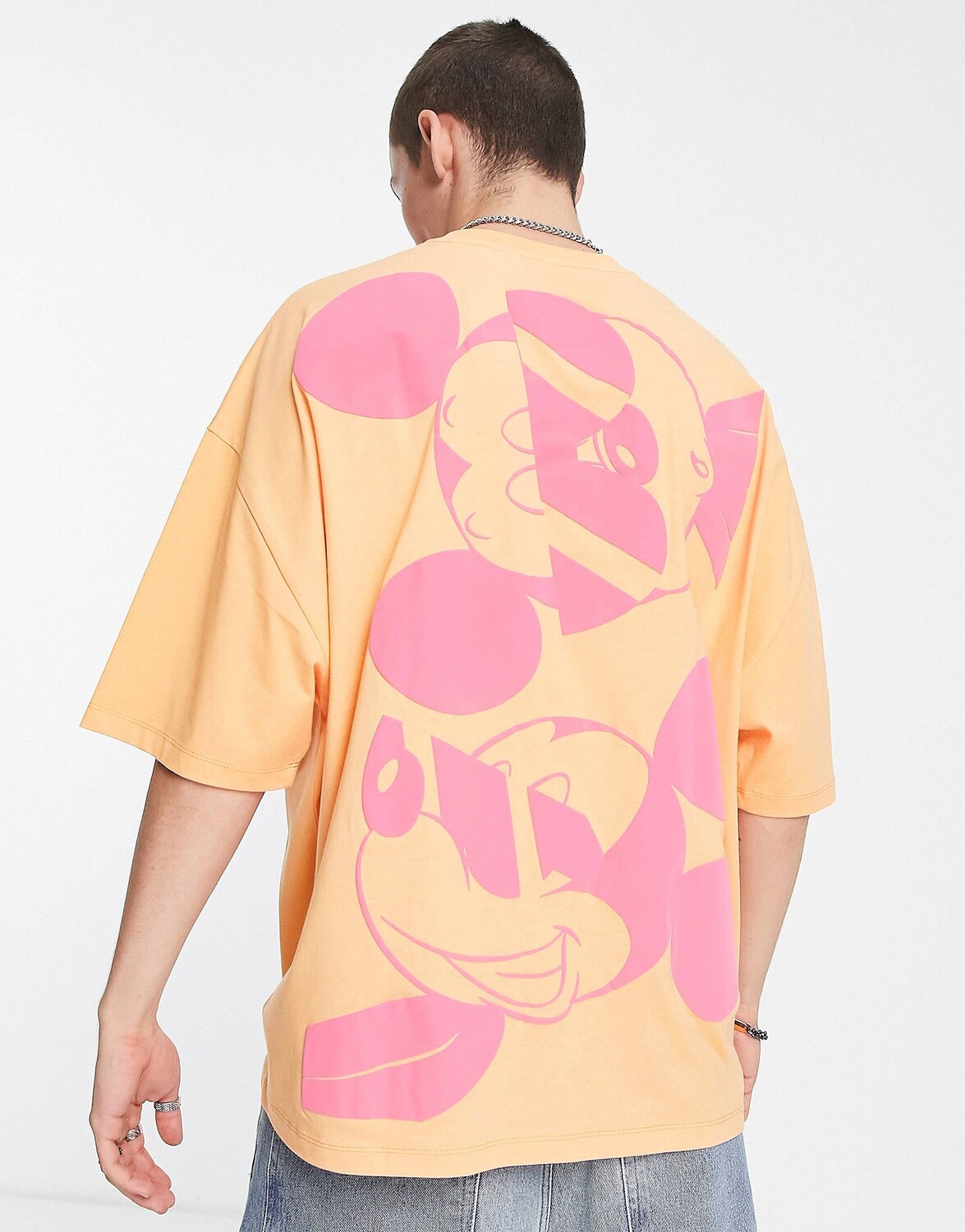 

Оранжевая футболка оверсайз с принтом Микки Мауса ASOS DESIGN
