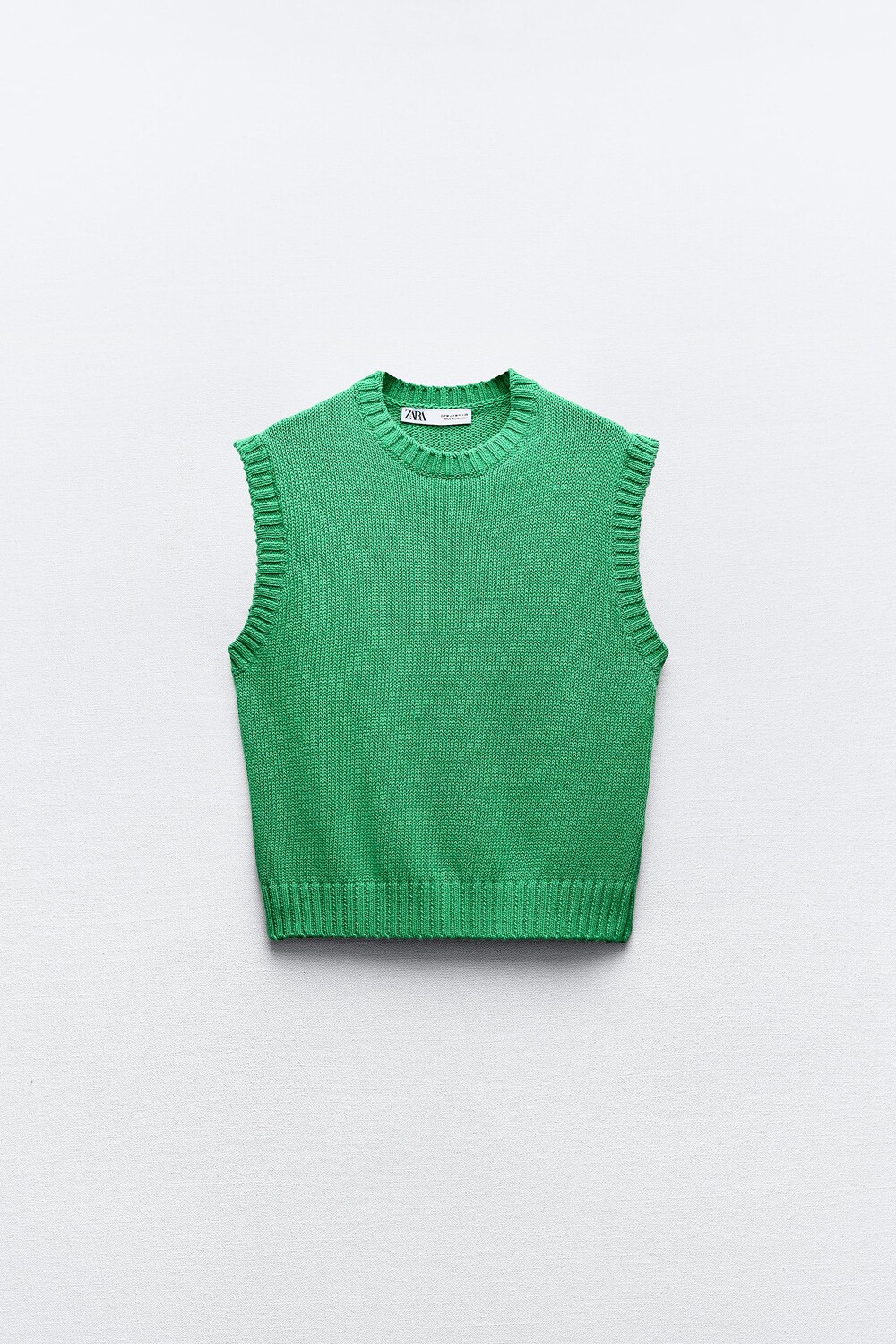

Жилет вязаный Zara Plain Knit, зеленый