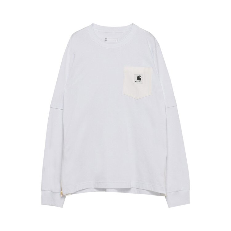 

Футболка Sacai x Carhartt WIP Long-Sleeve 'White', белый
