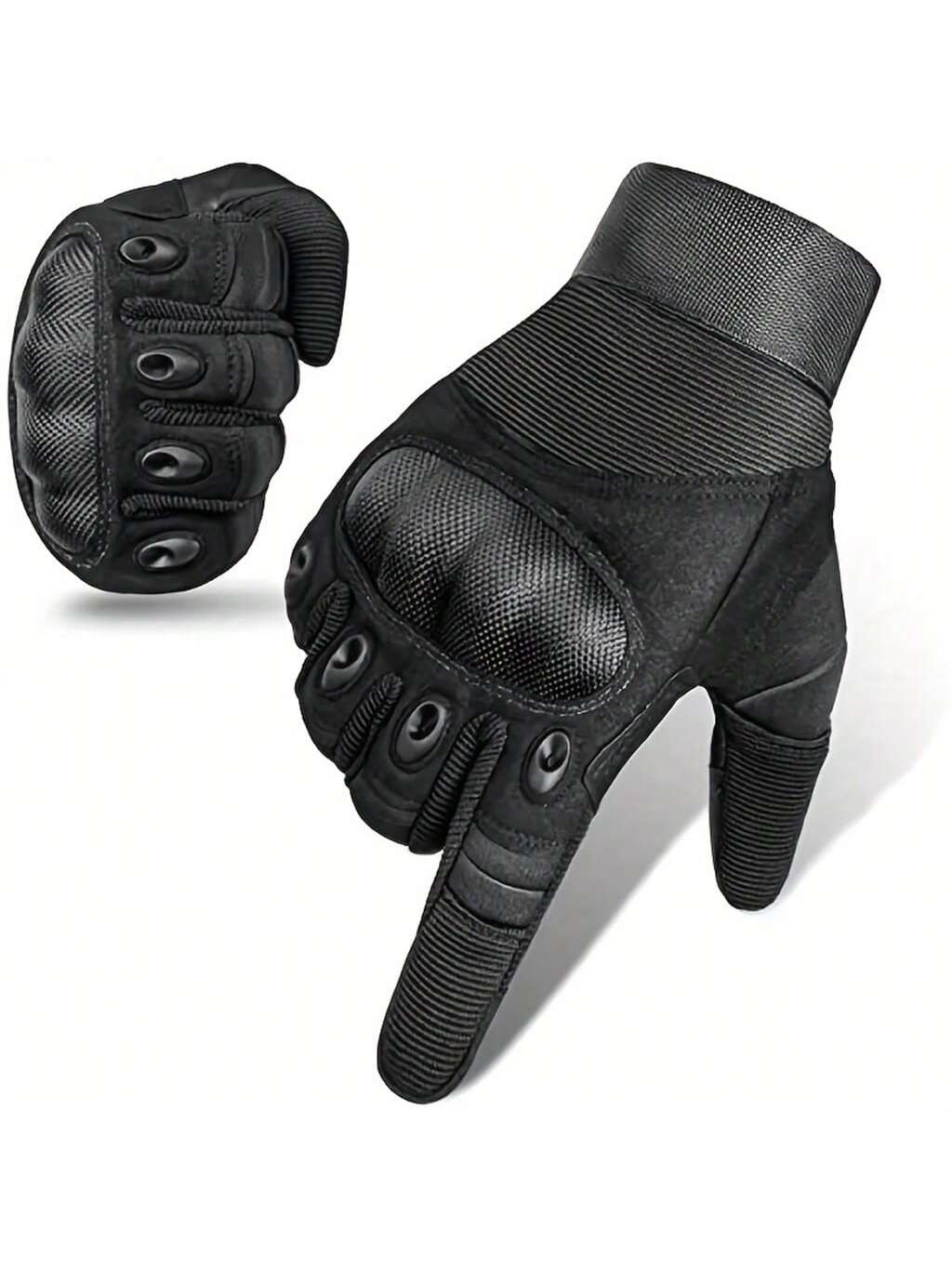 Пара мотоциклетных перчаток с сенсорным экраном, черный перчатки мотоциклетные с пальцами дышащие нескользящие для езды на велосипеде сенсорных экранов