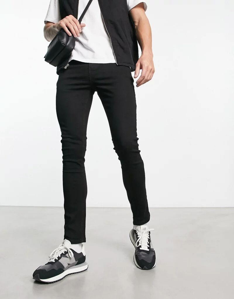 Черные супероблегающие джинсы Bolongaro Trevor черные джоггеры bolongaro trevor sport с белой окантовкой