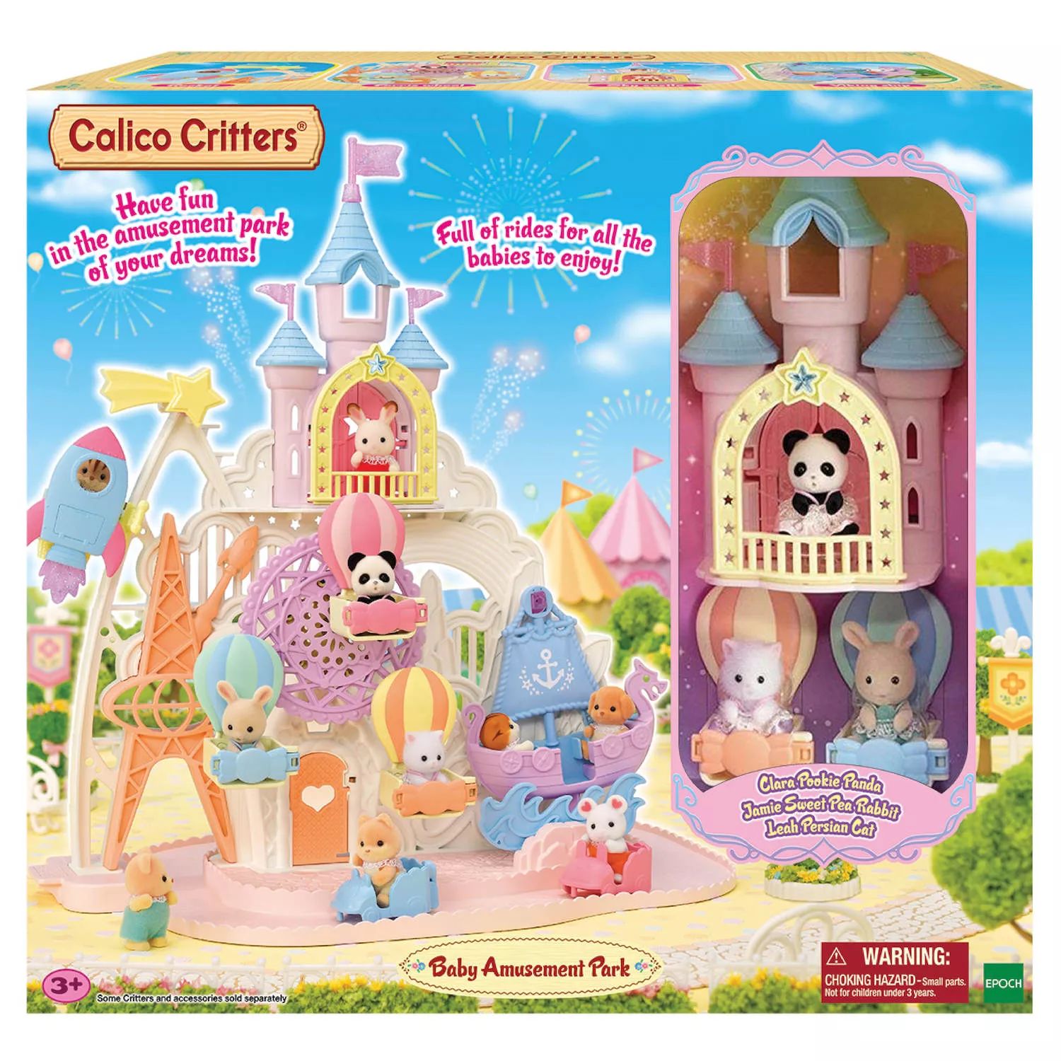 цена Кукольный домик Calico Critters Baby Park Amusement Playset с 3 коллекционными фигурками кукол Calico Critters
