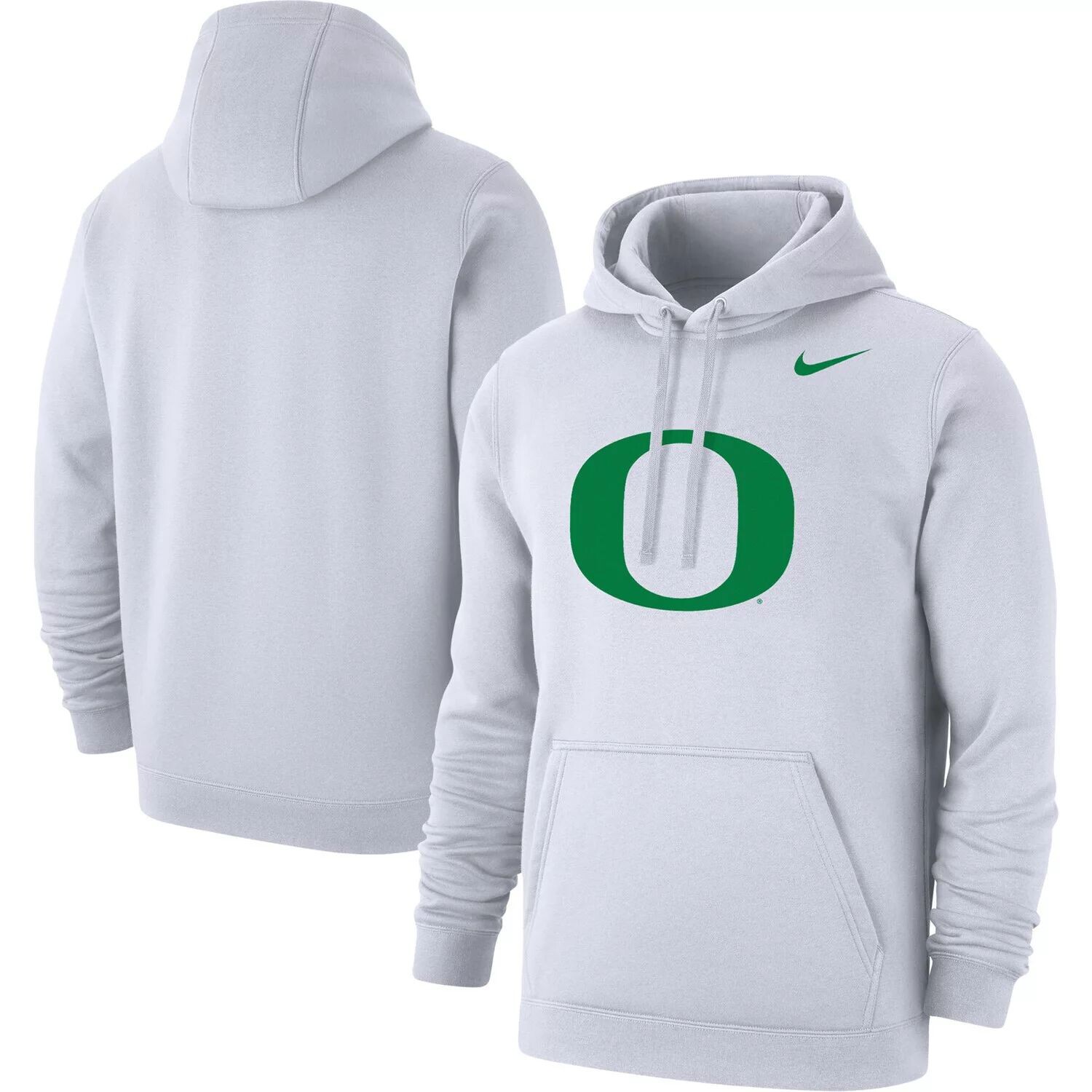 

Мужской белый флисовый пуловер с капюшоном и логотипом Oregon Ducks Club Nike