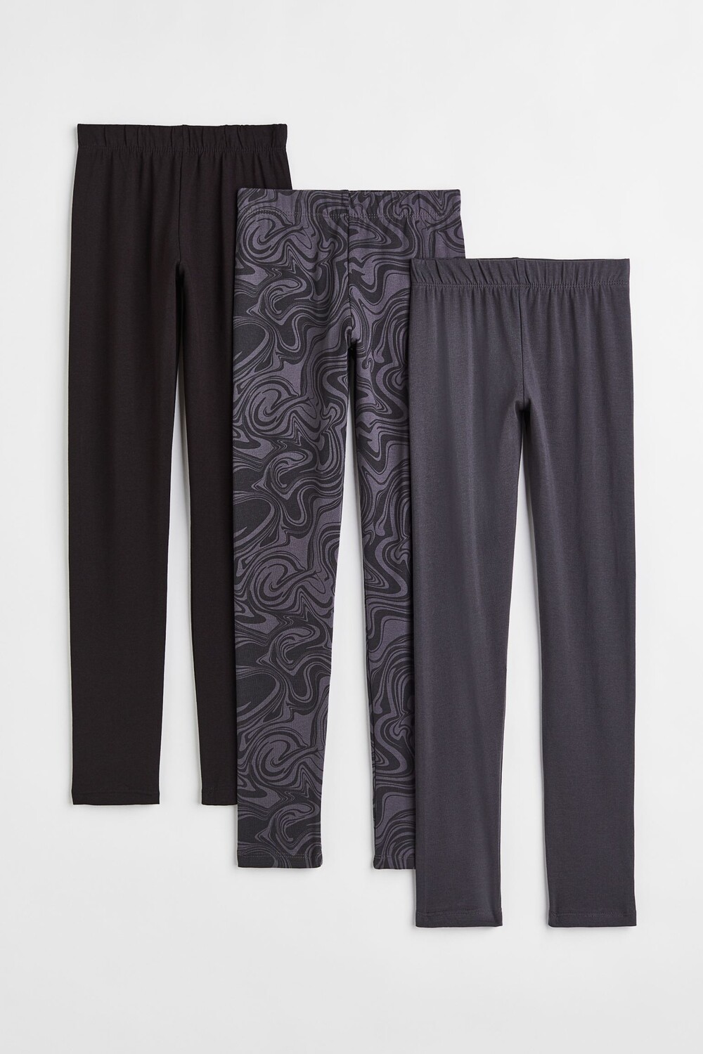 

3 пары хлопковых леггинсов H&M Swirls, черный
