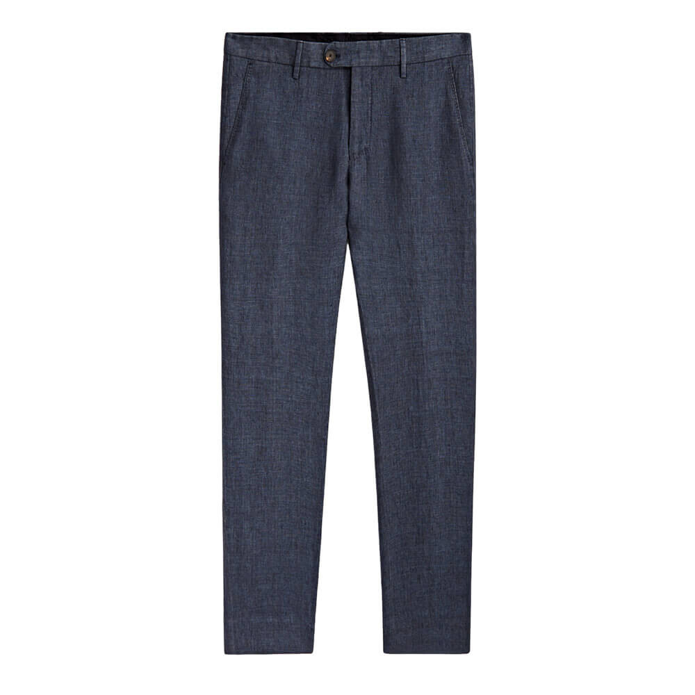 

Брюки Massimo Dutti Linen Blend Tapered Fit, синий