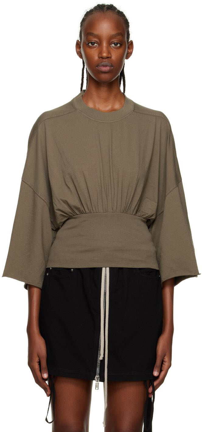 

Серо-коричневая футболка с длинным рукавом Tommy Rick Owens Drkshdw