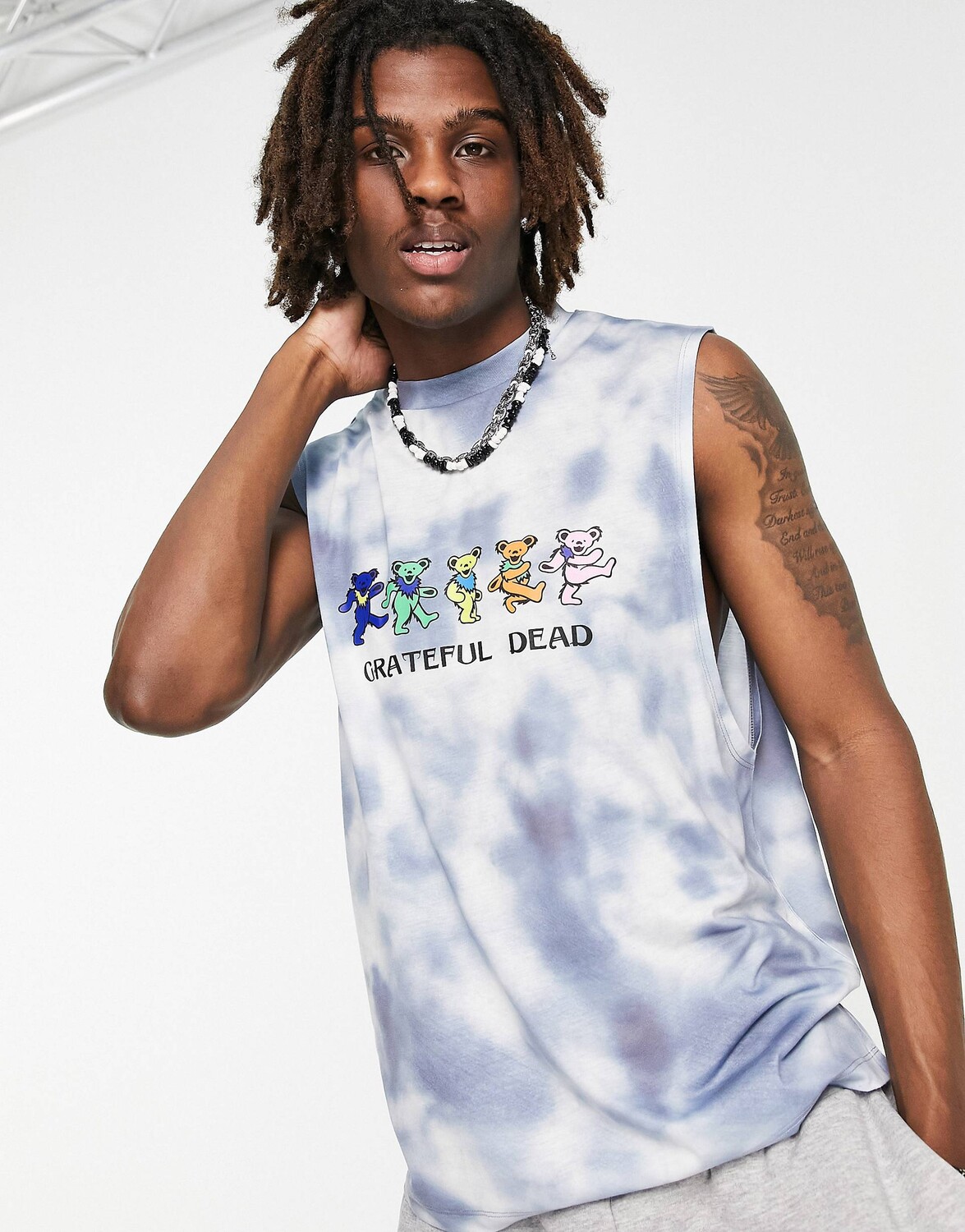 

Синий жилет с принтом Grateful Dead ASOS DESIGN