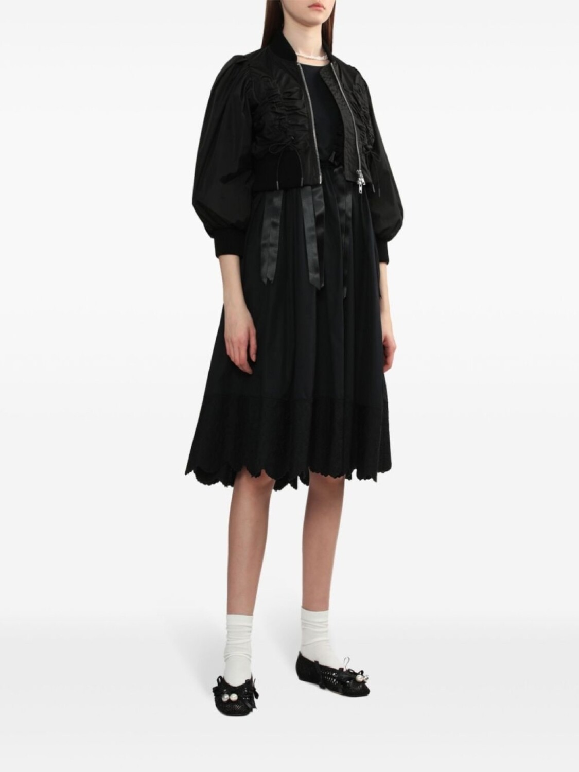 

Платье миди с бантами Simone Rocha, черный