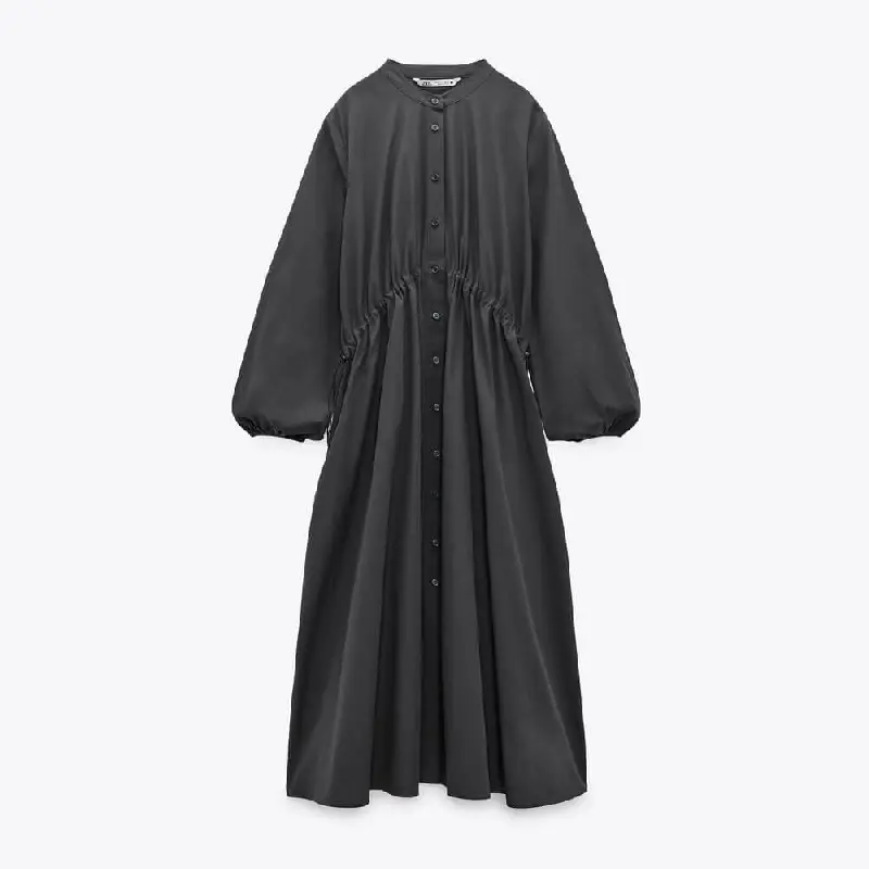 

Платье Zara With Adjustable Waistband, серый