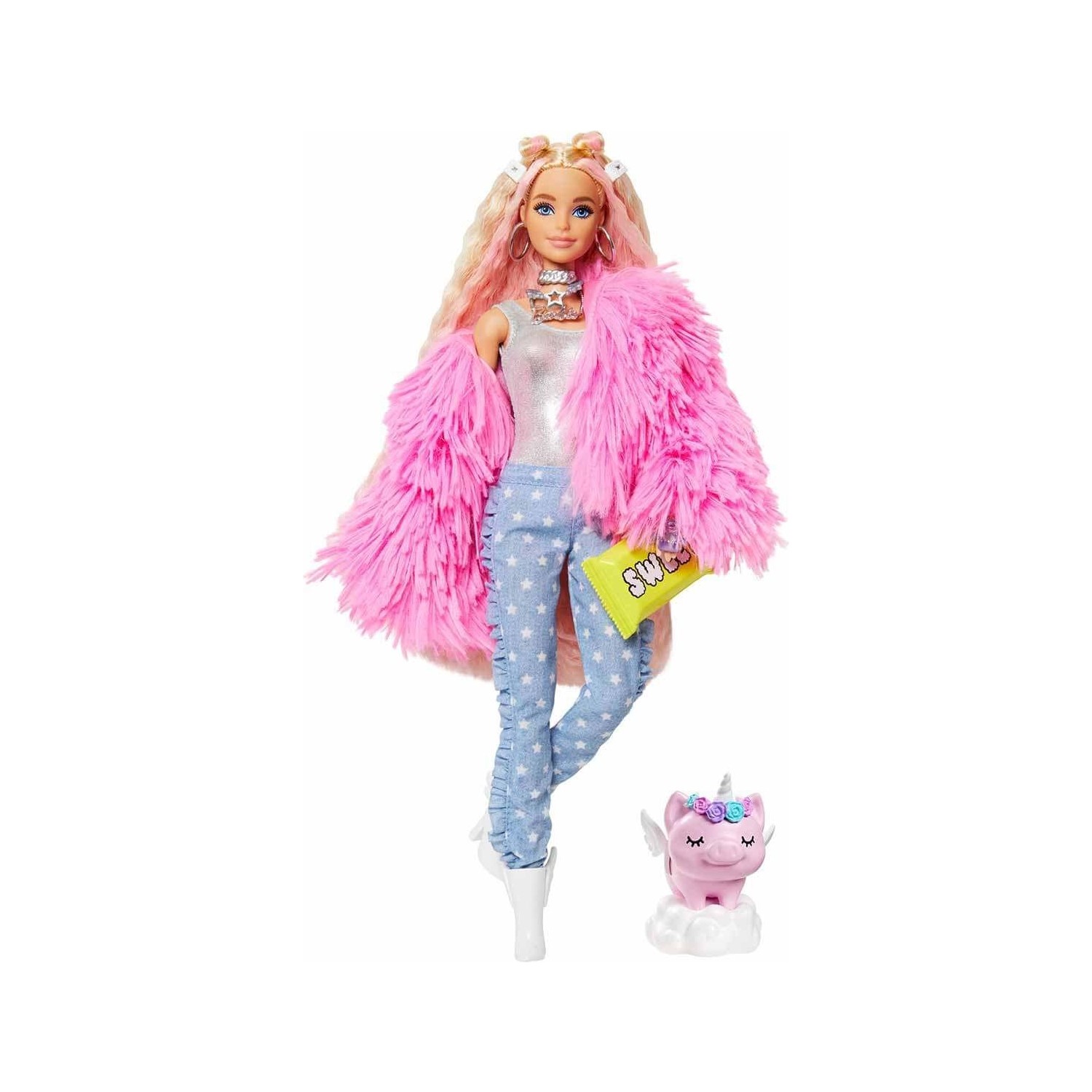Кукла Barbie в дополнительной куртке GRN27 кукла barbie extra pink knitted baby grn27