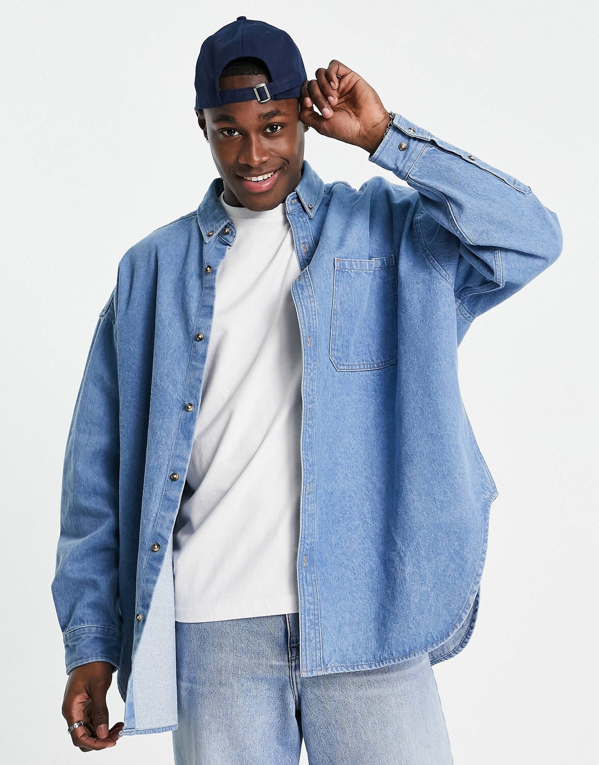 

Темно-синяя джинсовая рубашка в винтажном стиле ASOS DESIGN