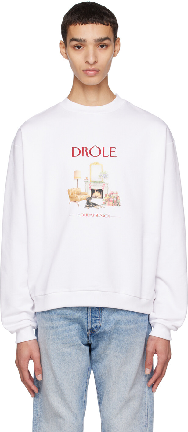 

Белая толстовка \Le Sweatshirt Holiday\"" Drôle De Monsieur, Белый