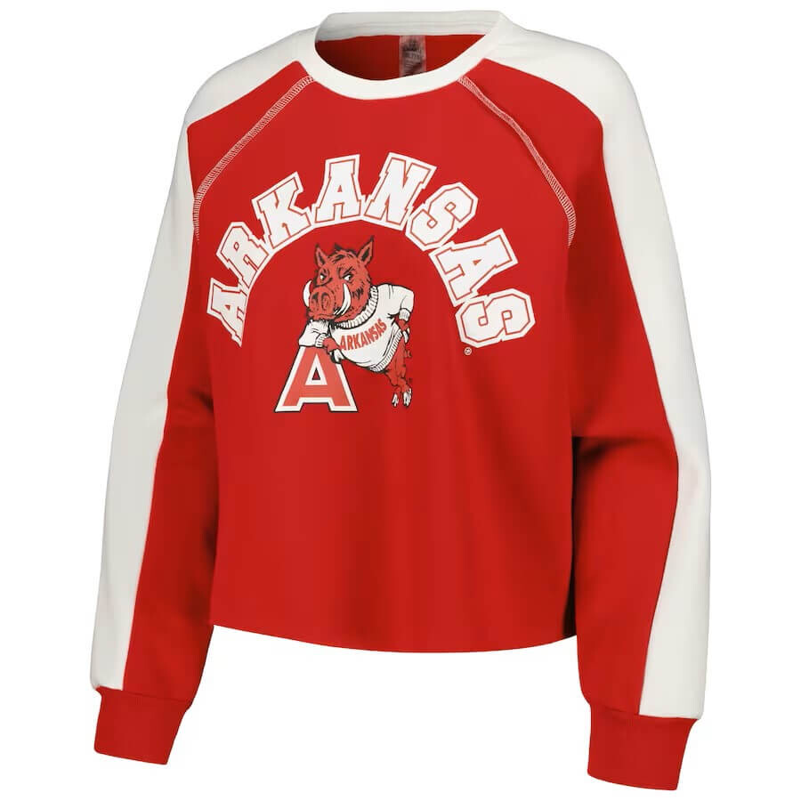 

Свитшот Gameday Couture Arkansas Razorbacks Blindside Raglan Cropped, красный/белый