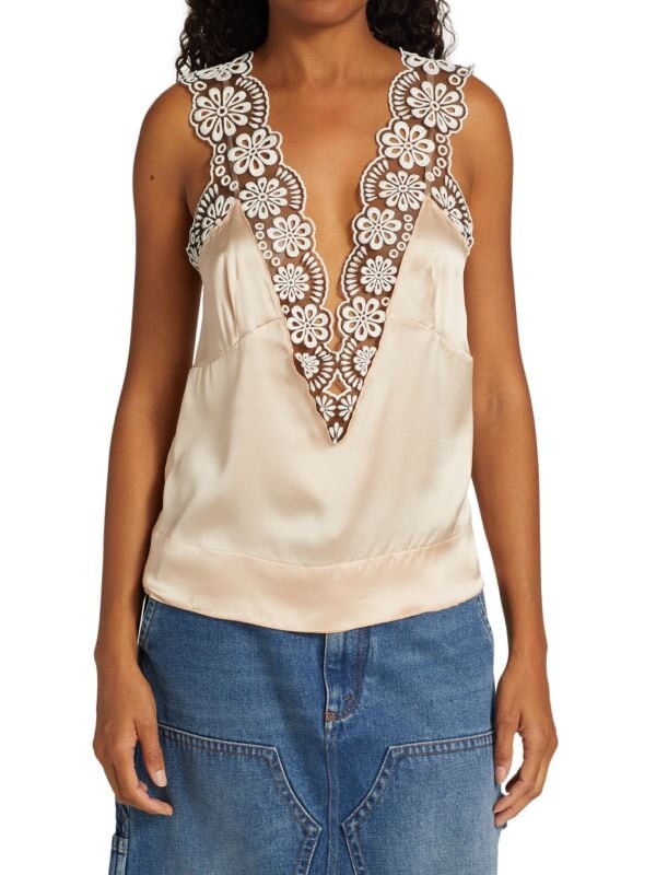 

Камзол Meryll Rogge с вышивкой и кружевной отделкой, розовый