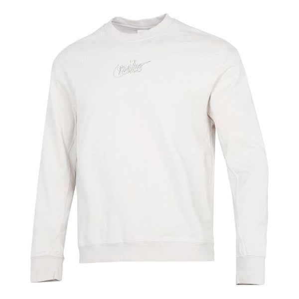 Толстовка Men's Nike Embroidered Logo Solid Color Sports Round Neck Pullover White, Белый bronze 56k b logo embroidered crew neck