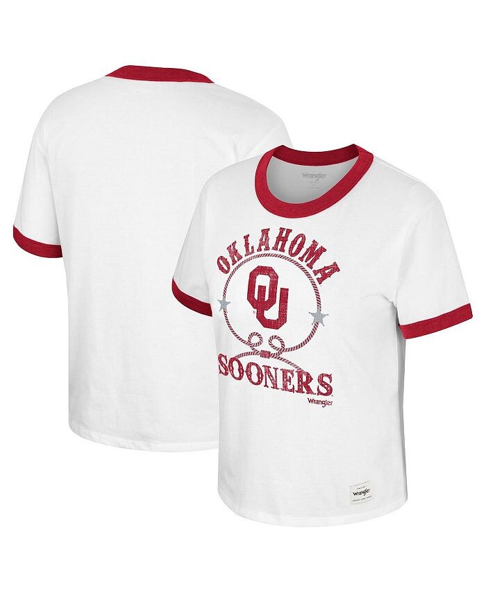 

Женская белая футболка с эффектом потертости Oklahoma Doesn's x Wrangler Freehand Ringer Colosseum, белый