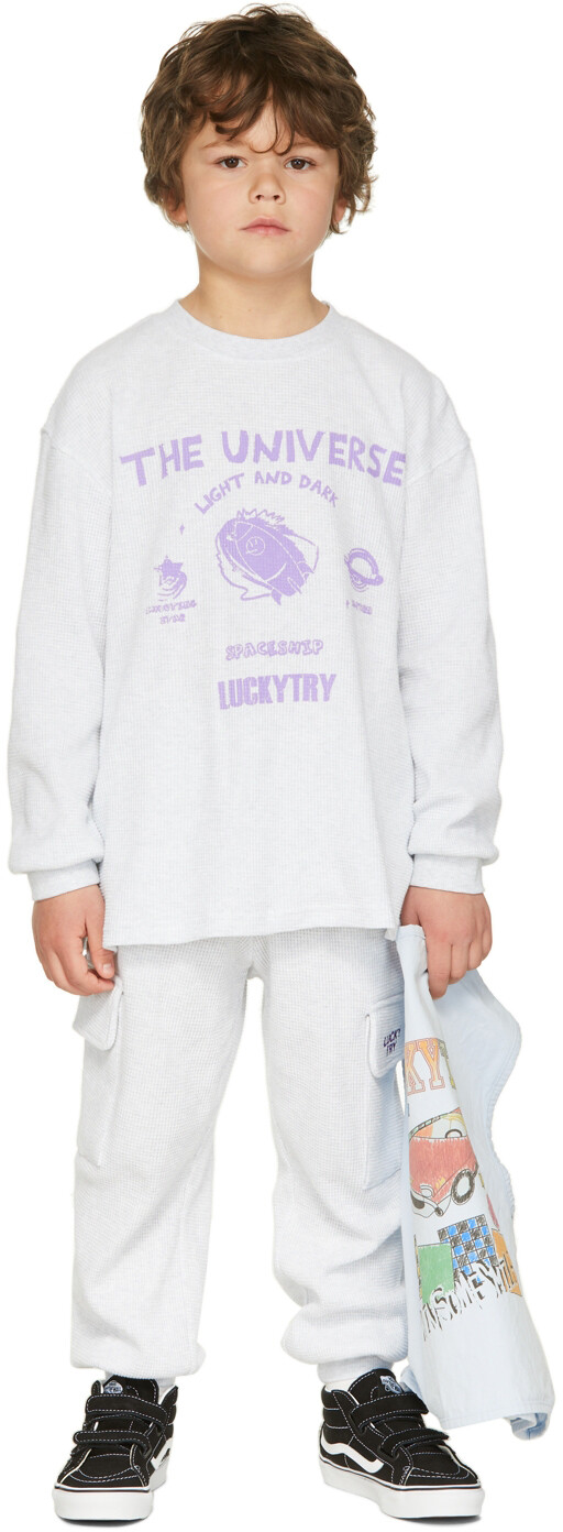 

Детская серая вафельная футболка Rocket Luckytry