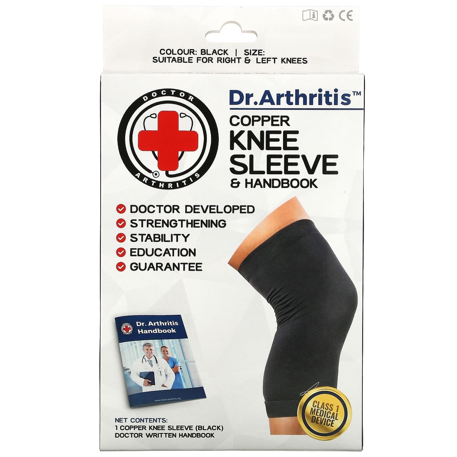 

Медный Наколенник Doctor Arthritis, маленький, черный