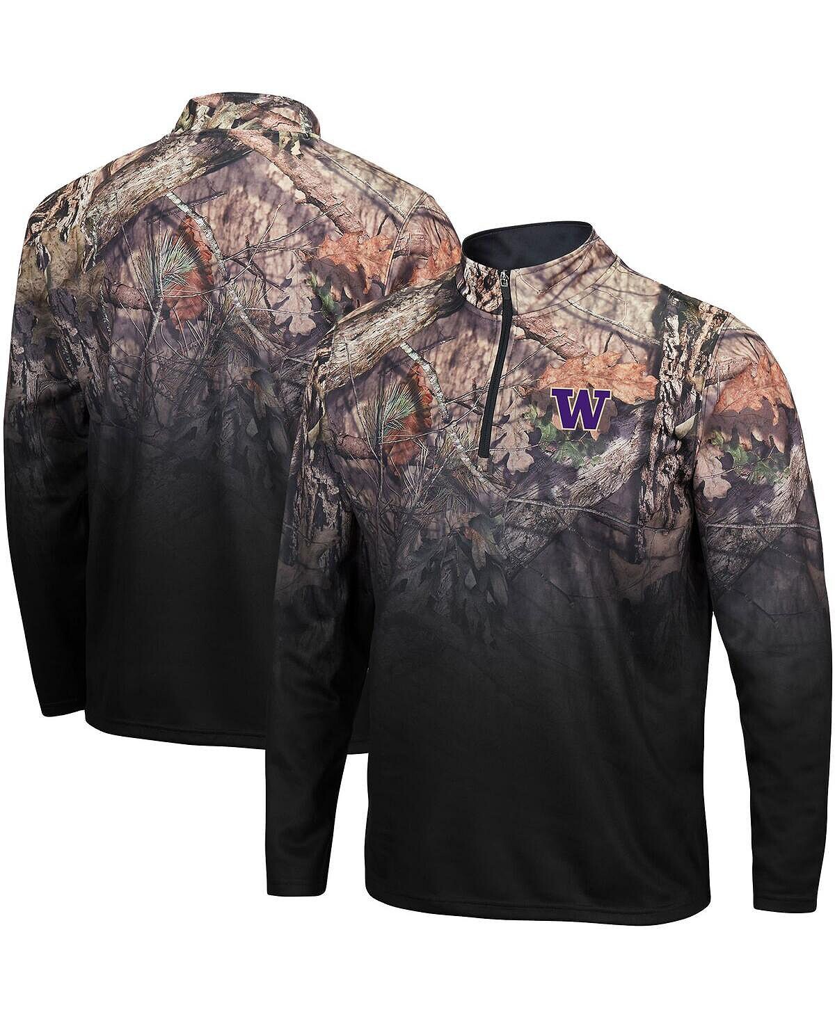 

Мужская черная куртка washington huskies mossy oak fleet ii с молнией на четверть Colosseum, черный