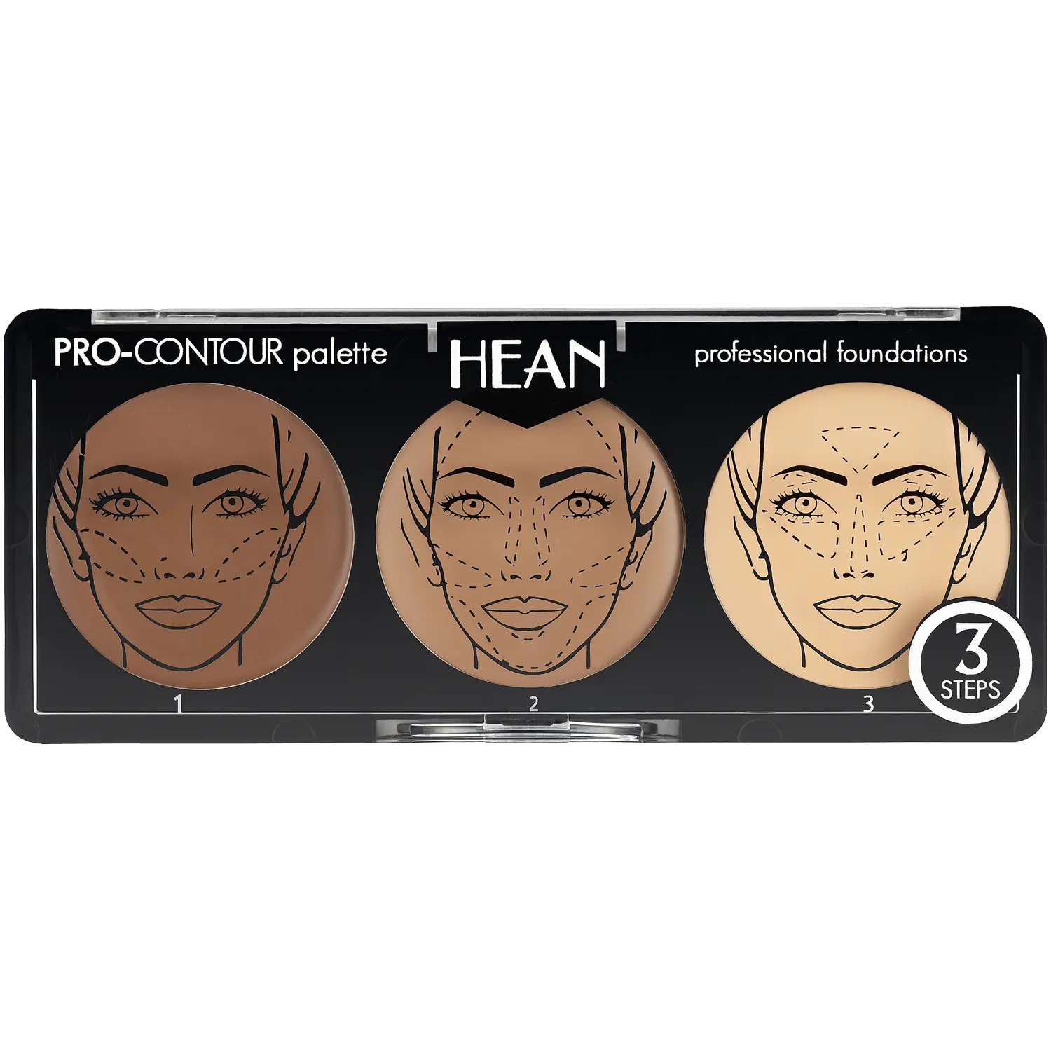 

Hean Pro-Contour палетка контурирующих основ для лица, 7 г