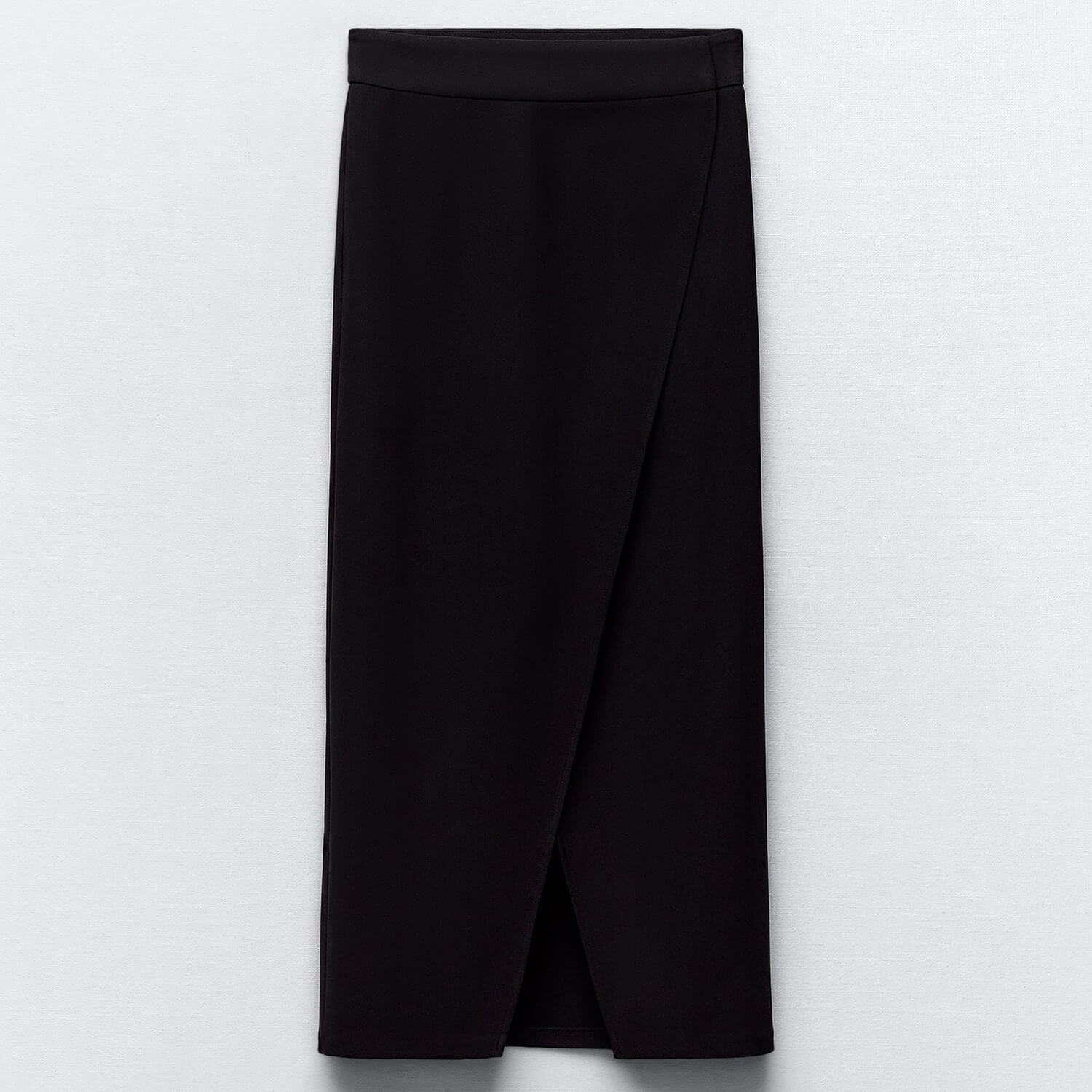 

Юбка Zara Asymmetric Crepe Midi, черный
